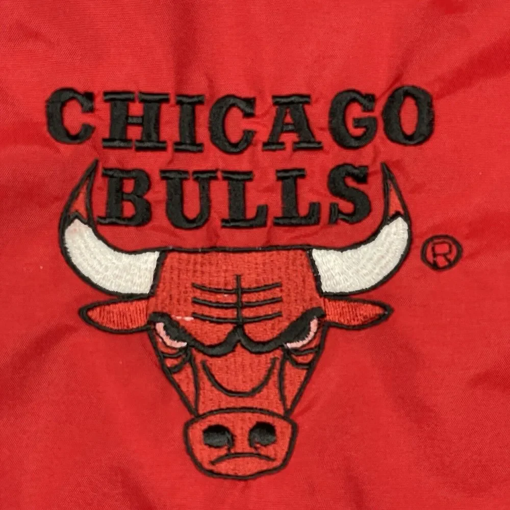 Chicago Bulls Jacket Mens Large Pullover Windbreaker Vintage NBA Basketball Coat